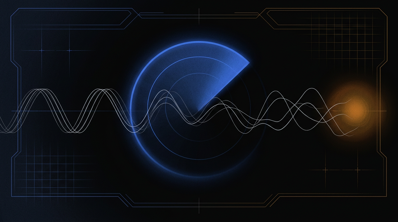 Abstract instruments and drift waves suggesting silent model decay, dark mode amber